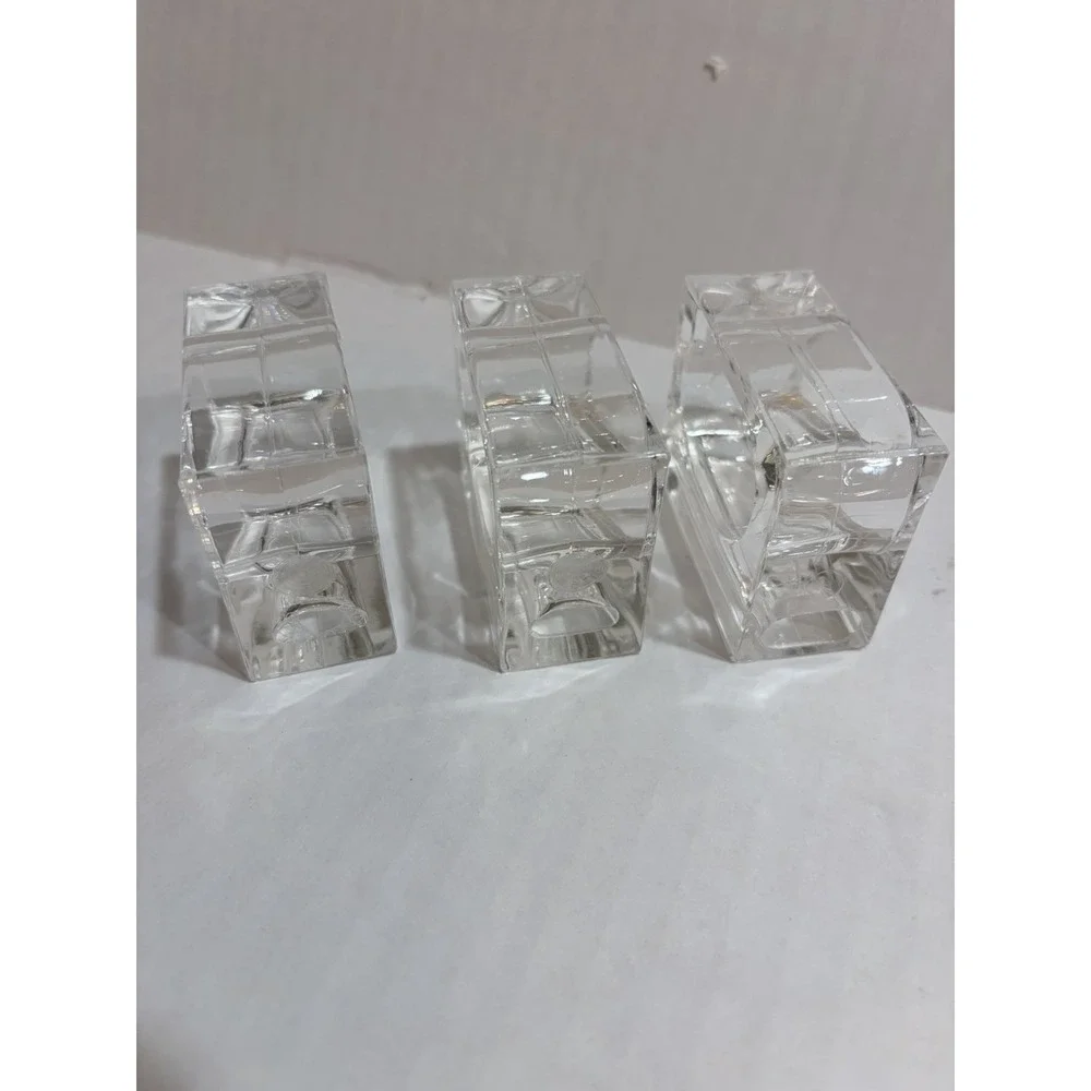 Set of 3 Vintage Lucite acrylic Napkin Rings